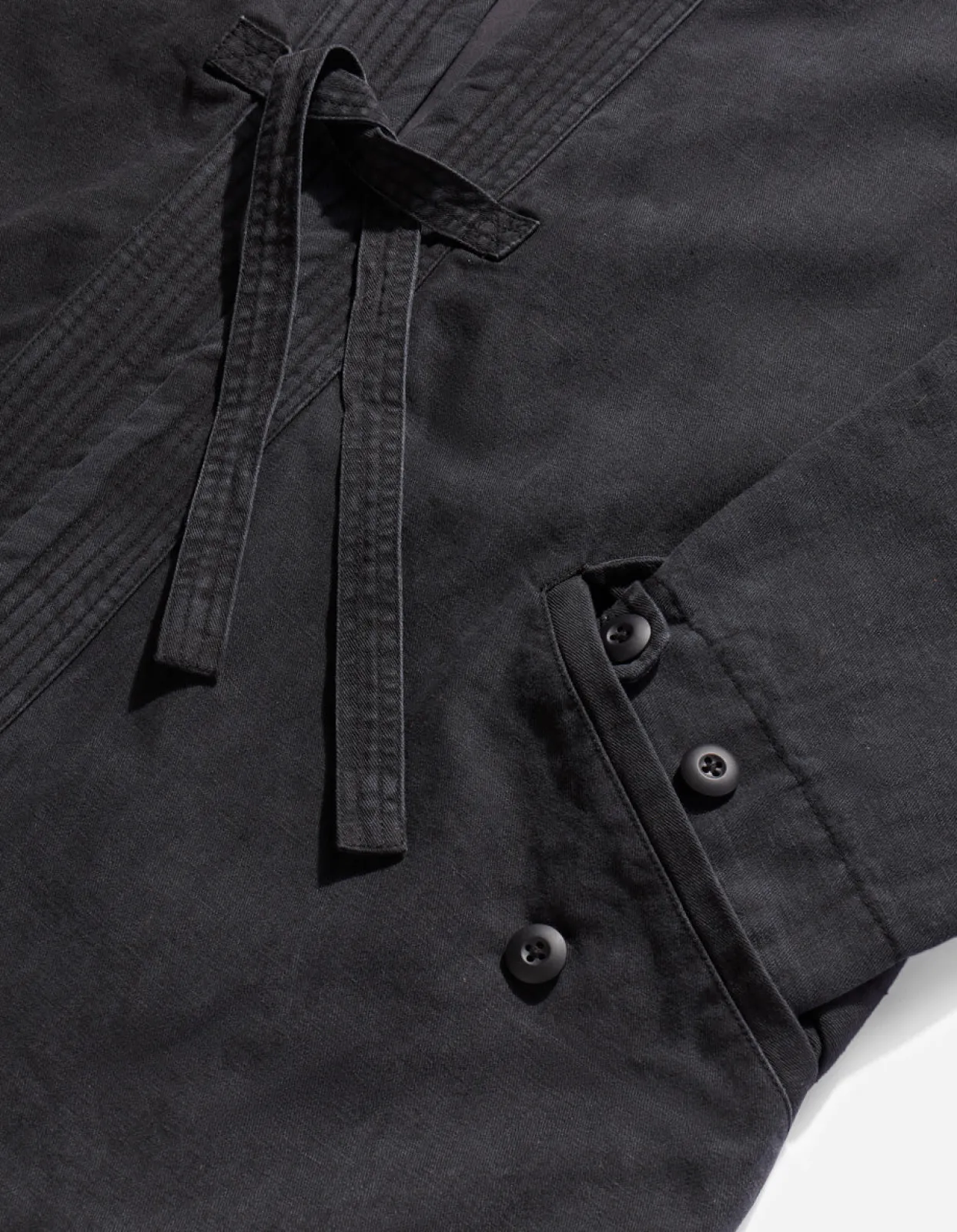 Parkas*Maharishi 4240 Water Dragon Embroidered Kimono Parka Black Blk-108Ff