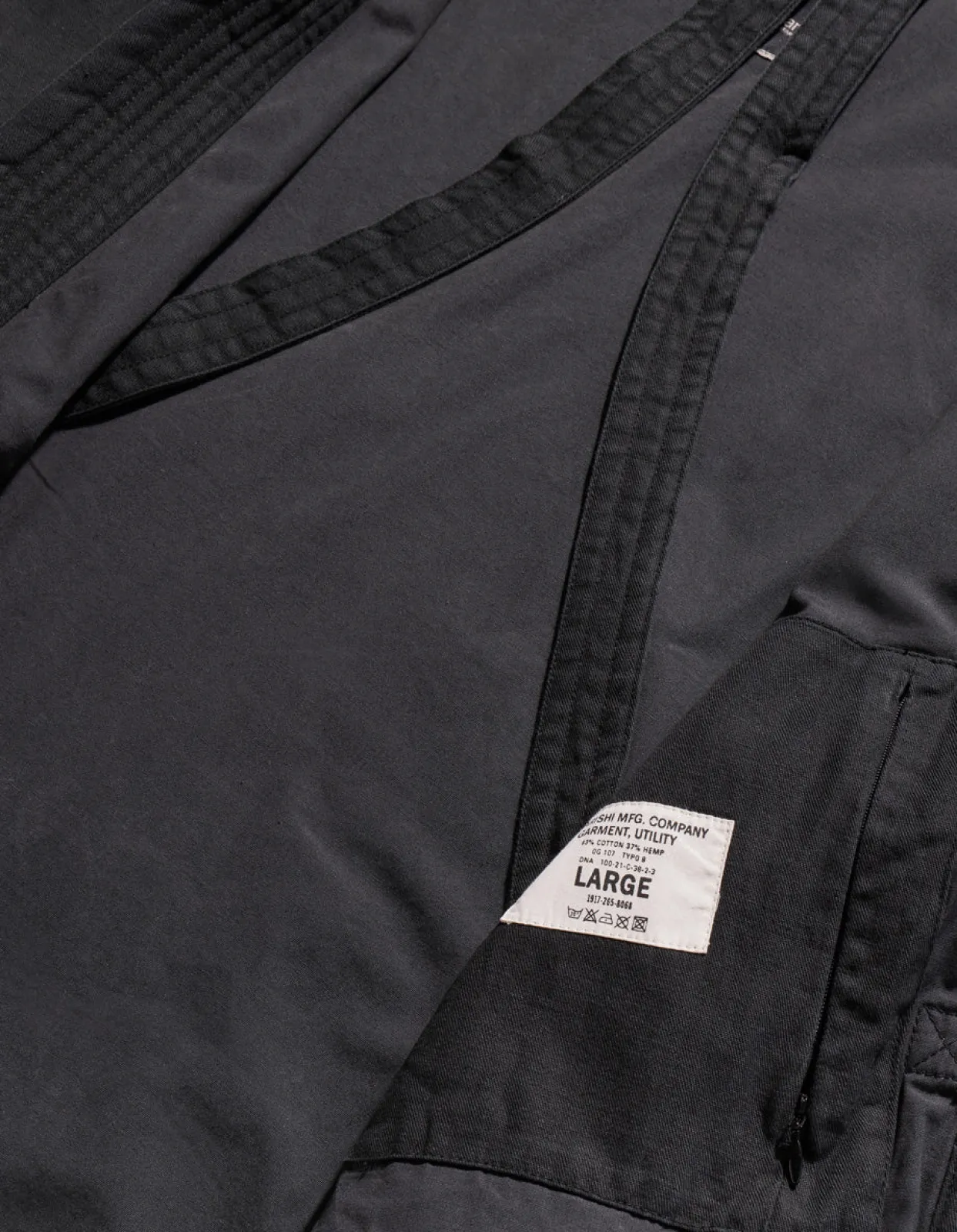 Parkas*Maharishi 4240 Water Dragon Embroidered Kimono Parka Black Blk-108Ff