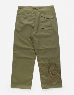 Original Snopants*Maharishi 4244 Water Dragon Embroidered Loose Snopants® Olive/Tonal
