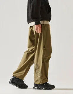 Original Snopants*Maharishi 4244 Water Dragon Embroidered Loose Snopants® Olive/Tonal