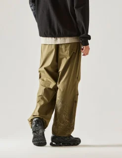 Original Snopants*Maharishi 4244 Water Dragon Embroidered Loose Snopants® Olive/Tonal