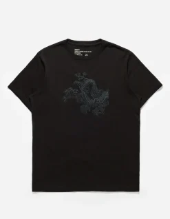 Short Sleeve T-Shirts*Maharishi 4243 Water Dragon Embroidered T-Shirt Black/Tonal