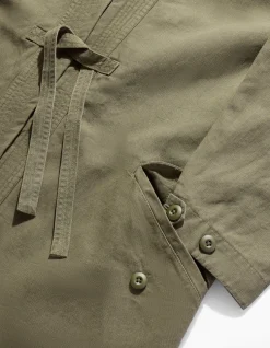 Parkas*Maharishi 4240 Water Dragon Embroidered Kimono Parka Olive Og-107Ff