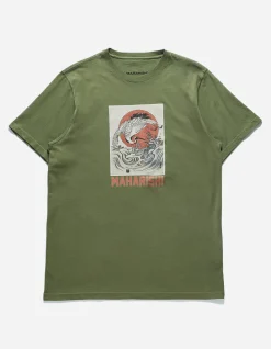Short Sleeve T-Shirts*Maharishi 1072 Water Peace Crane T-Shirt Olive
