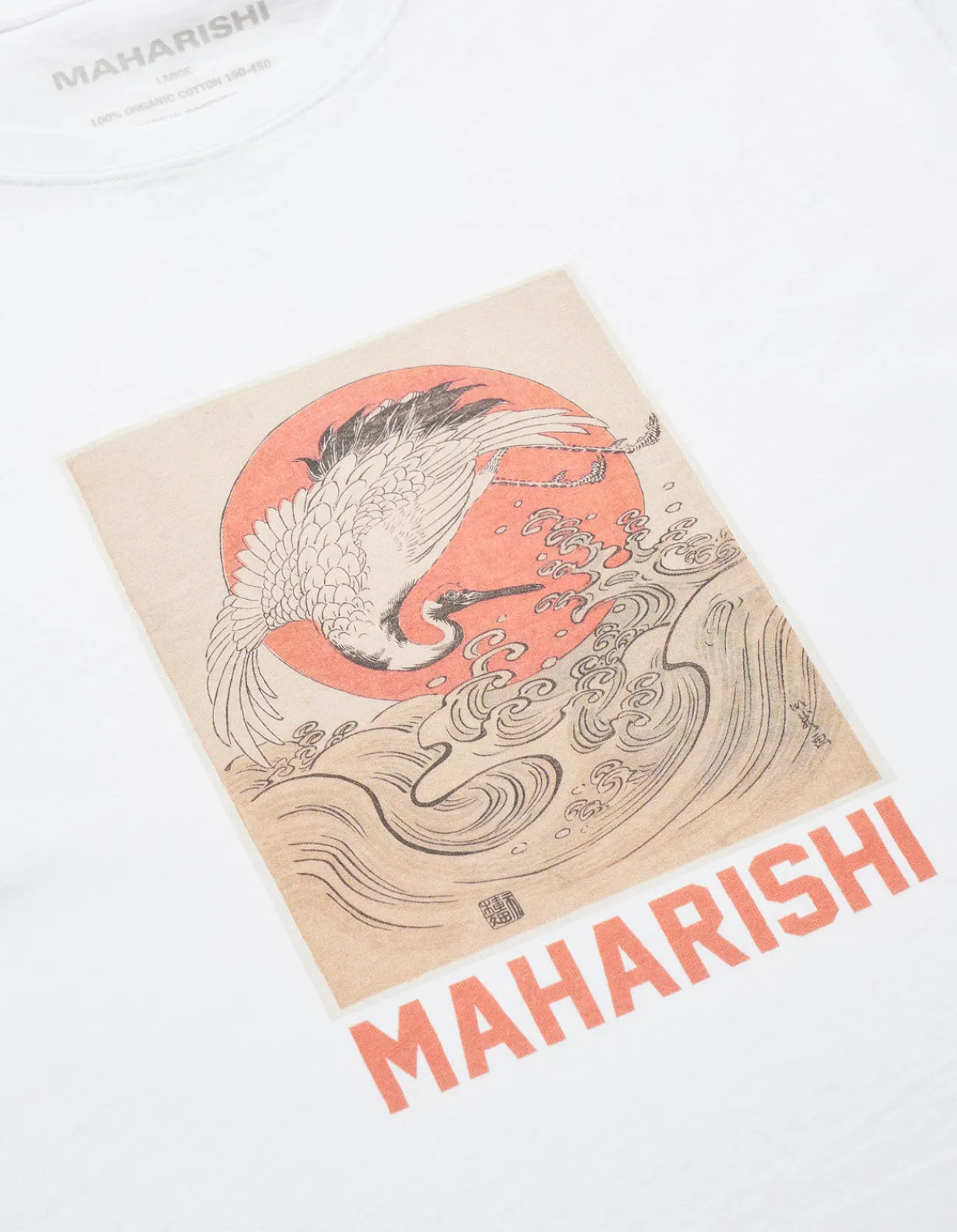Short Sleeve T-Shirts*Maharishi 1072 Water Peace Crane T-Shirt White
