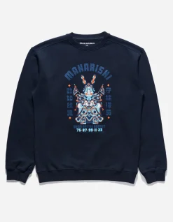 Crew Sweats*Maharishi 1001 Water Rabbit Crew Sweat Navy