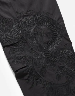 Original Snopants*Maharishi 4245 Xl Water Dragon Embroidered Loose Snopants® Black/Tonal