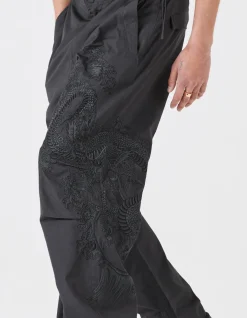 Original Snopants*Maharishi 4245 Xl Water Dragon Embroidered Loose Snopants® Black/Tonal