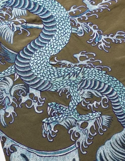 Original Snopants*Maharishi 4245 Xl Water Dragon Embroidered Loose Snopants® Olive Og-107F