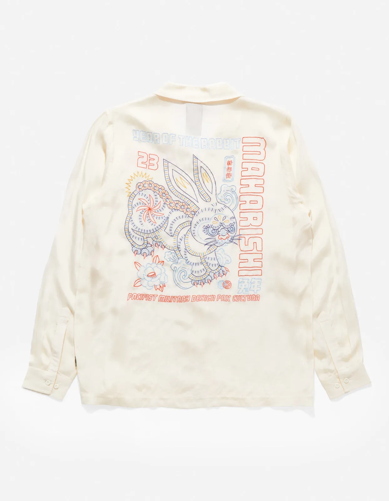 Shirts*Maharishi 4209 Year Of The Rabbit Embroidered Shirt Ecru