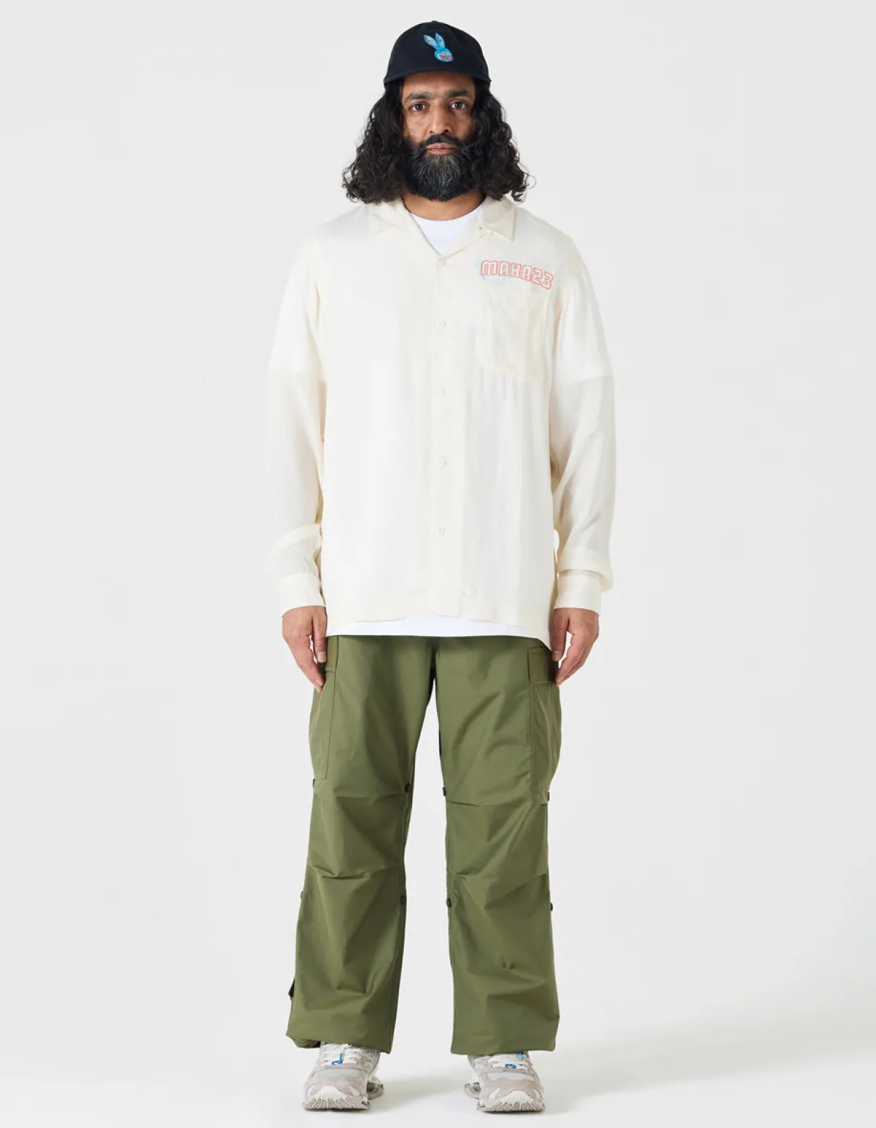 Shirts*Maharishi 4209 Year Of The Rabbit Embroidered Shirt Ecru