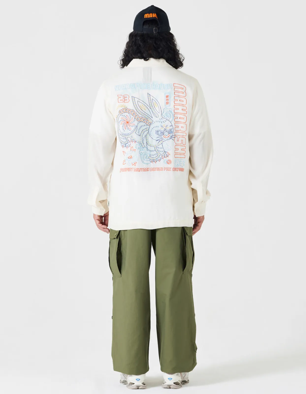 Shirts*Maharishi 4209 Year Of The Rabbit Embroidered Shirt Ecru