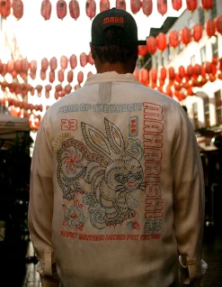 Shirts*Maharishi 4209 Year Of The Rabbit Embroidered Shirt Ecru