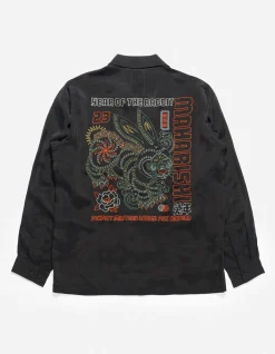 Shirts*Maharishi 4209 Year Of The Rabbit Embroidered Shirt Black