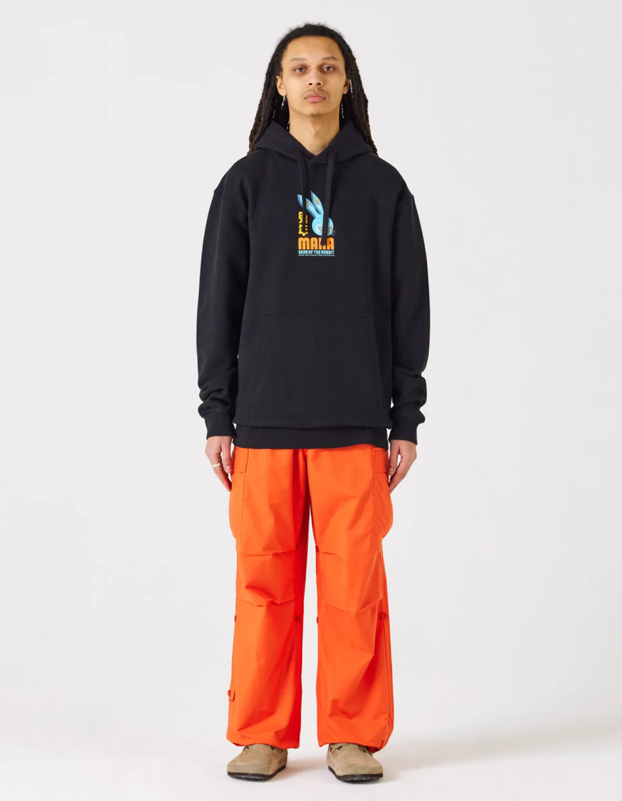 Hooded Sweats*Maharishi 1003 Year Of The Rabbit Hooded Sweat Black