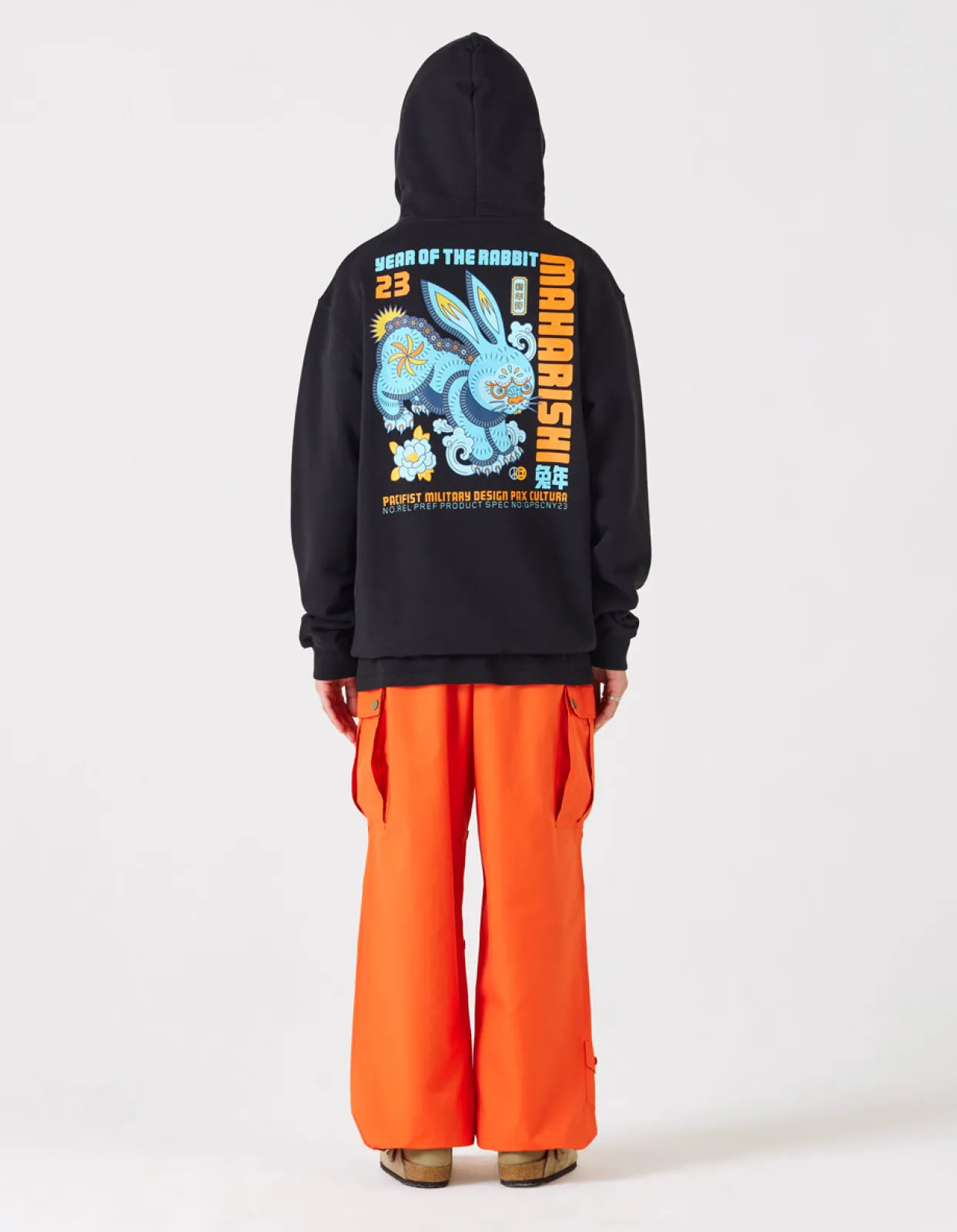 Hooded Sweats*Maharishi 1003 Year Of The Rabbit Hooded Sweat Black