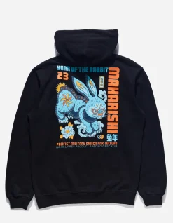 Hooded Sweats*Maharishi 1003 Year Of The Rabbit Hooded Sweat Black