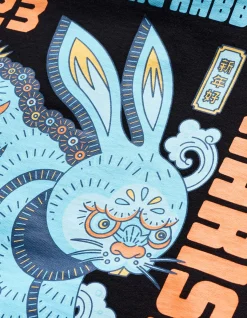 Hooded Sweats*Maharishi 1003 Year Of The Rabbit Hooded Sweat Black