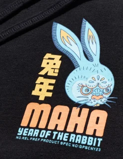 Hooded Sweats*Maharishi 1003 Year Of The Rabbit Hooded Sweat Black