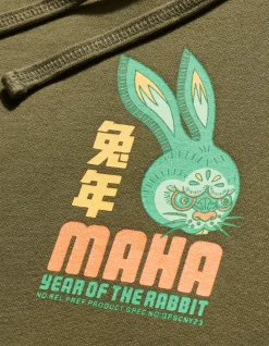 Hooded Sweats*Maharishi 1003 Year Of The Rabbit Hooded Sweat Olive Og-107F