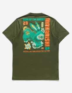 Short Sleeve T-Shirts*Maharishi 1002 Year Of The Rabbit T-Shirt Olive Og-107F